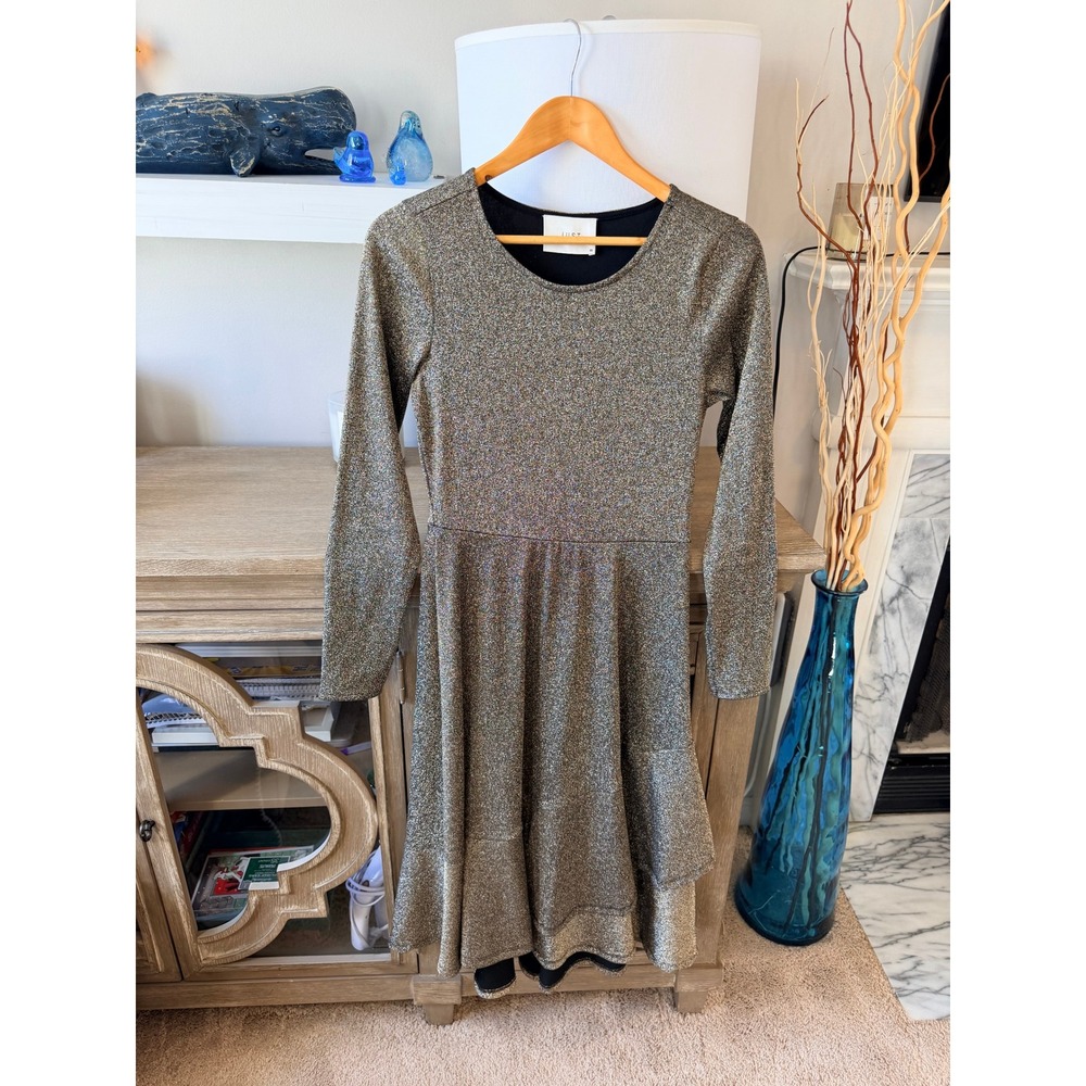 JUST Female Metallic Gold Tiered High Low Dress Womens XS - Picture 2 of 7